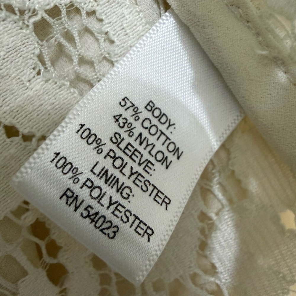 Banana Republic Lace Blouse XS Cream Floral Long Sleeve Elegant Top(A470)✨ - Picture 7 of 14